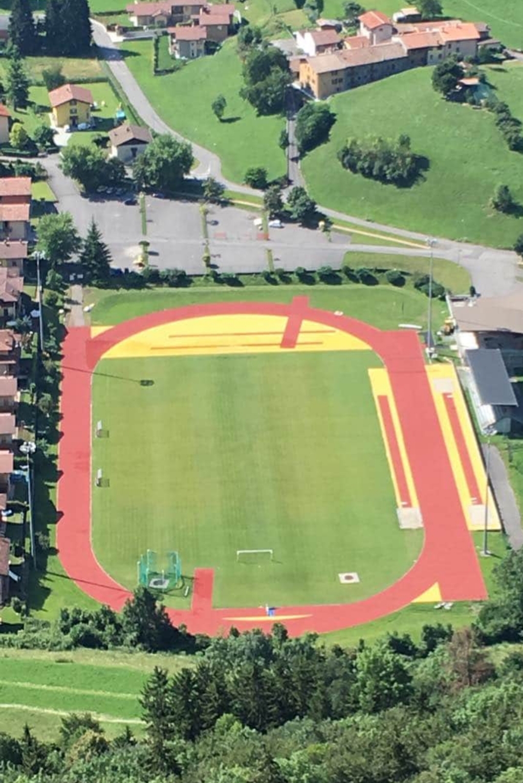 Vista dall'alto del centro di atletica